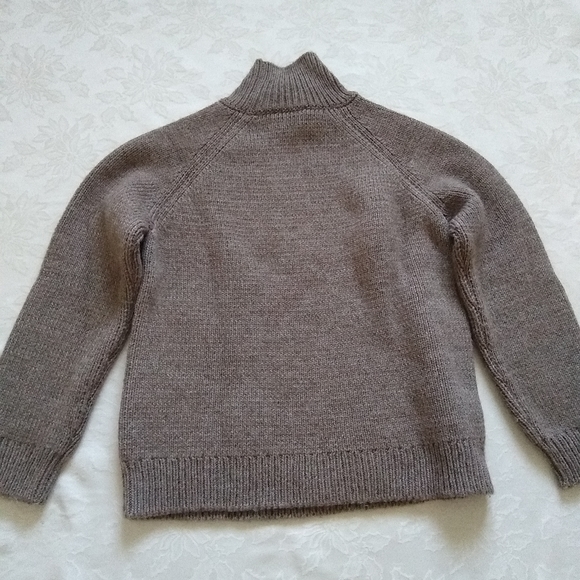 Tory Burch wool alpaca raglan turtleneck dark oatmeal sweater - Picture 9 of 10